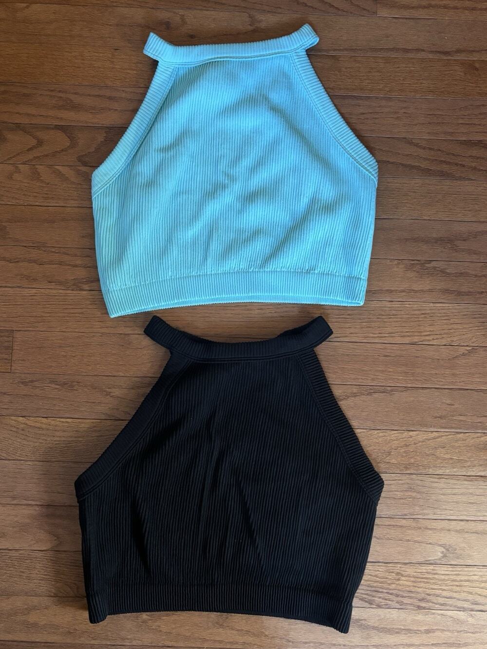 Aerie Lot of 2 Superchill Seamless High Neck Bra Top XXL Ribbed Crop
